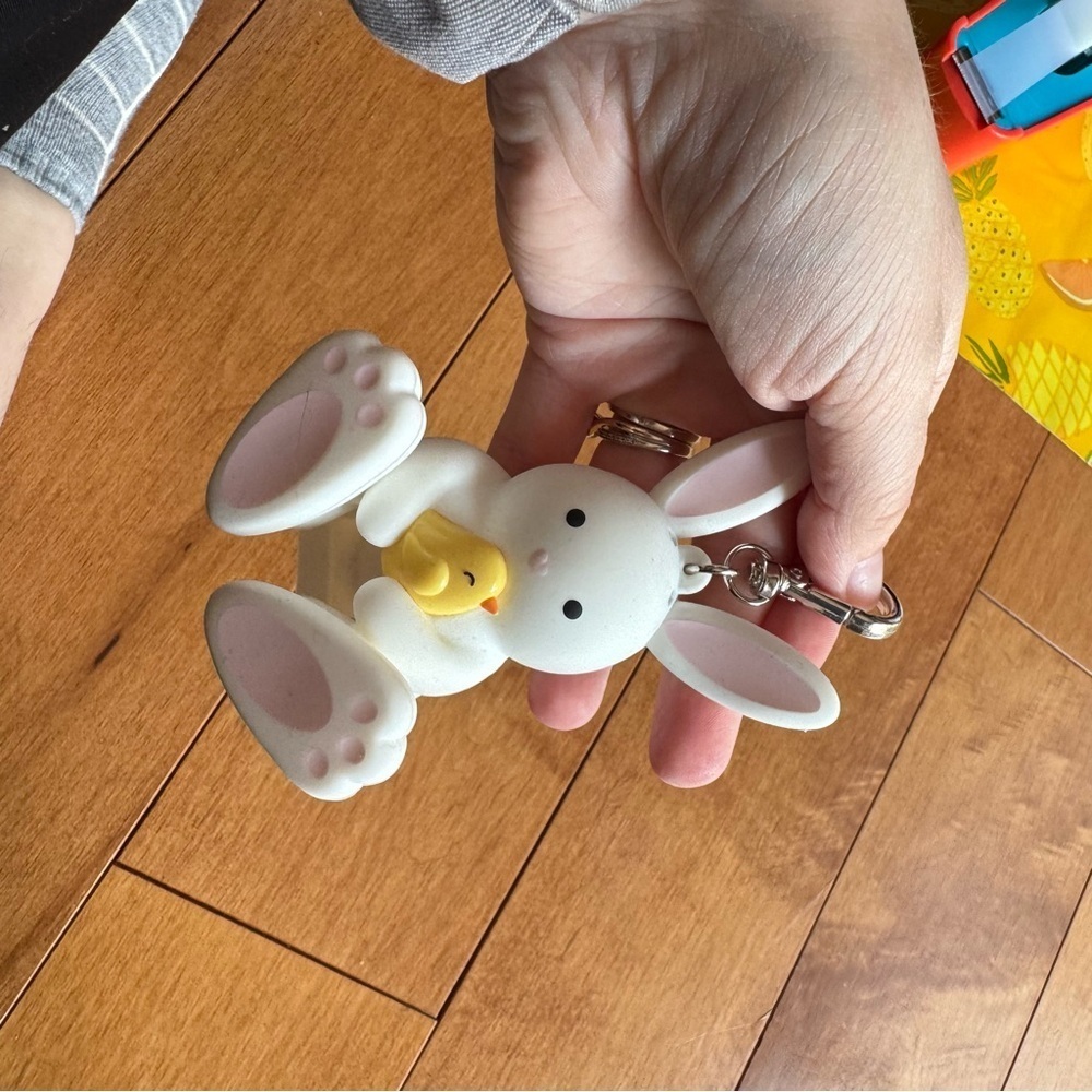 Cute Bunny Keychain with Chick Sanitizer Holder